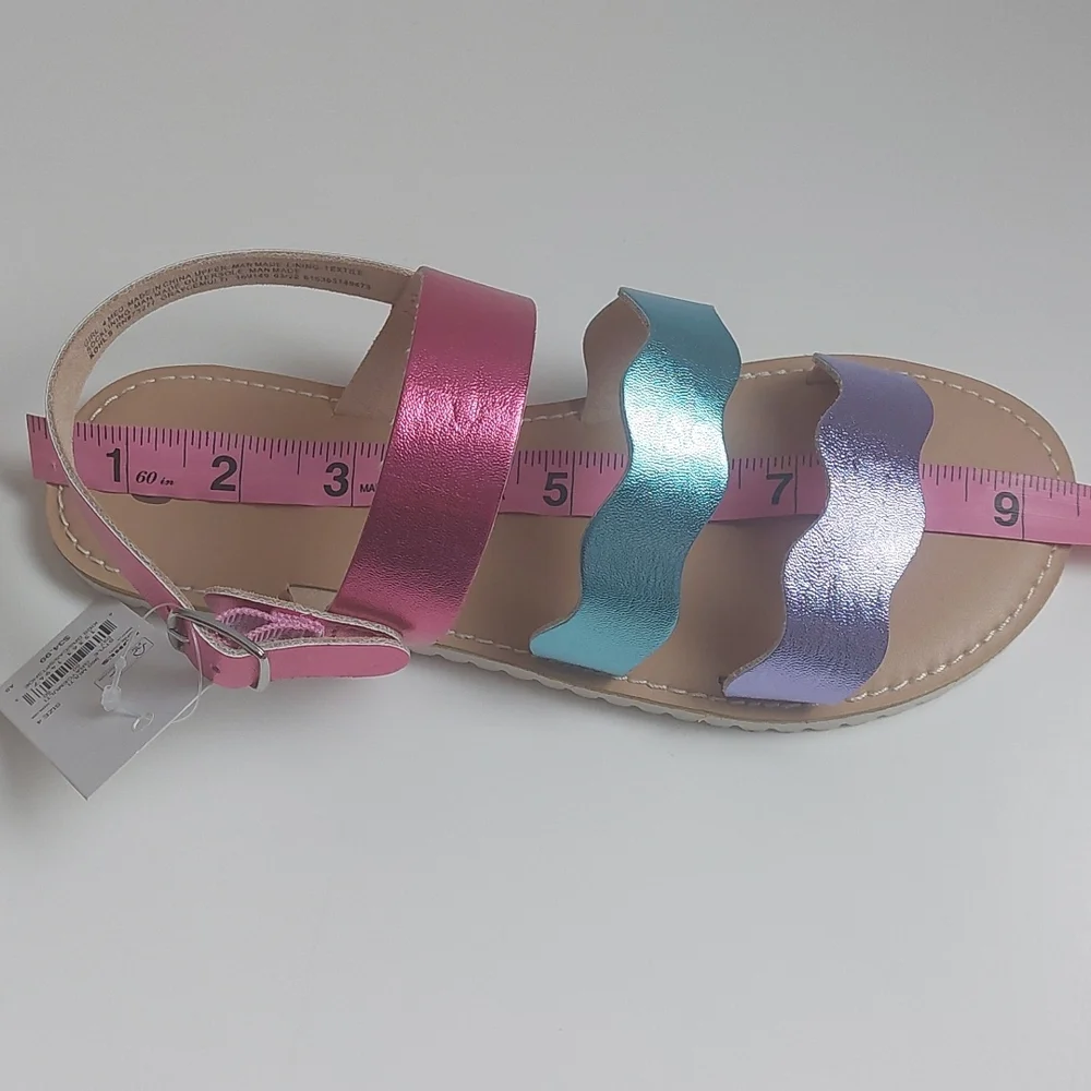 So sandals mutlicolored metallic stranppy‎ sandal big Girls size 4M